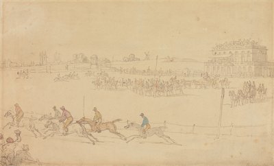 Una carrera en el hipódromo de Knavesmire, en York de Thomas Rowlandson