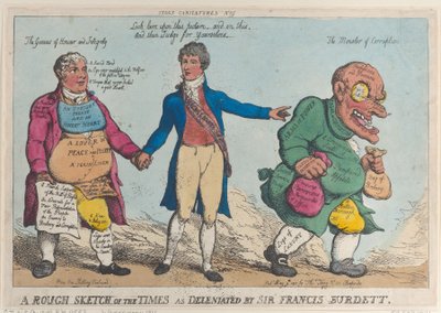 Un Boceto Rápido de los Tiempos como Delineado por Sir Francis Burdett, 1810 de Thomas Rowlandson