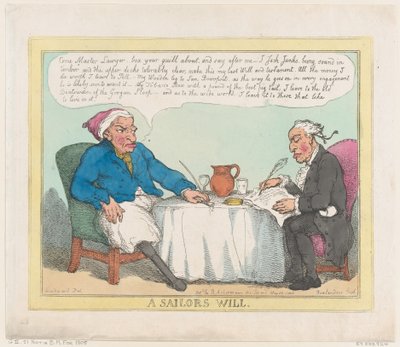 El testamento de un marinero, 25 de mayo de 1805 de Thomas Rowlandson