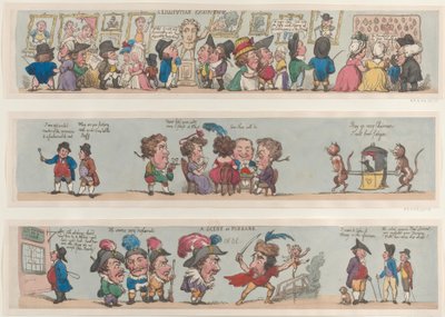 Una escena en Pizzaro, Bordes grotescos para habitaciones y pasillos, 1799-1800 de Thomas Rowlandson