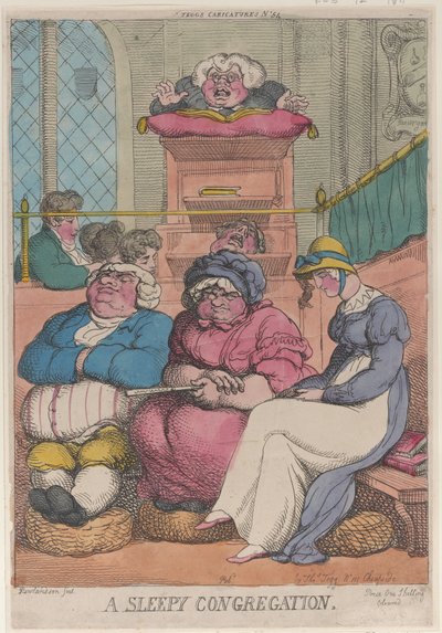 Una congregación soñolienta de Thomas Rowlandson