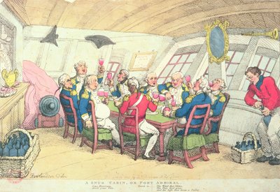 A Snug Cabin o Port Admiral (grabado en color) de Thomas Rowlandson