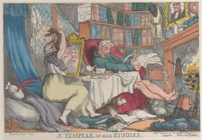 Un templario en sus estudios, 20 de marzo de 1811 de Thomas Rowlandson
