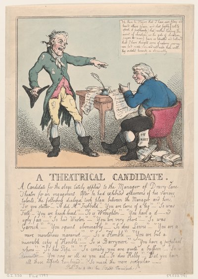 Un Candidato Teatral, 1797 de Thomas Rowlandson