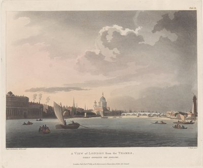 Una vista de Londres desde el Támesis de Thomas Rowlandson