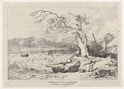 Vista en la costa de Sussex de Thomas Rowlandson