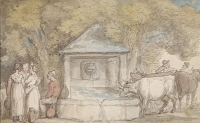 Una fuente del pueblo de Thomas Rowlandson