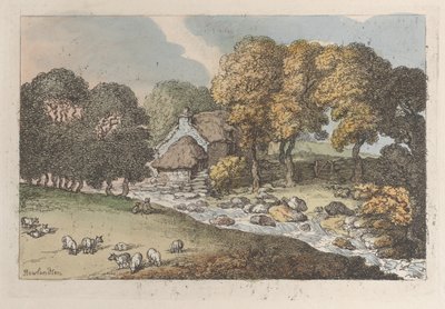Un Curso de Agua, de Vistas en Cornwall, 1812 de Thomas Rowlandson
