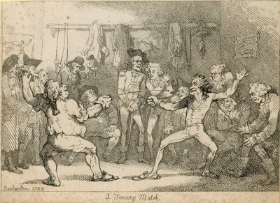 Un combate de esgrima de Thomas Rowlandson