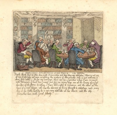 Un grupo de escritores cenando en la casa de un ciudadano rico de Thomas Rowlandson