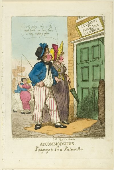 Alojamiento, o habitaciones para alquilar en Portsmouth de Thomas Rowlandson