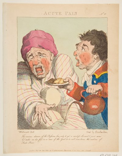 Dolor Agudo, Caricaturas de las Pasiones, 21 de enero de 1800 de Thomas Rowlandson