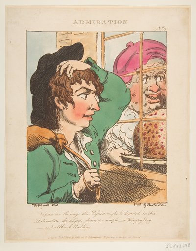 Admiración Le Brun Travestido, o Caricaturas de las Pasiones, 20 de enero de 1800 de Thomas Rowlandson