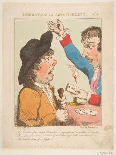 Admiración con asombro, Le Brun travestido, o caricaturas de las pasiones, 21 de enero de 1800 de Thomas Rowlandson