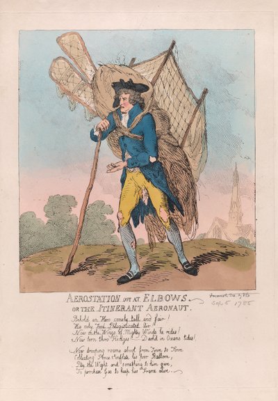 Aerostación en Ruinas o el Aeronauta Itinerante de Thomas Rowlandson