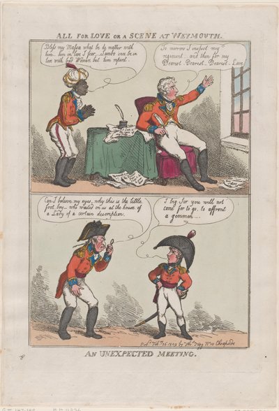 Todo por Amor o una Escena en Weymouth, un Encuentro Inesperado, 26 de febrero de 1809 de Thomas Rowlandson