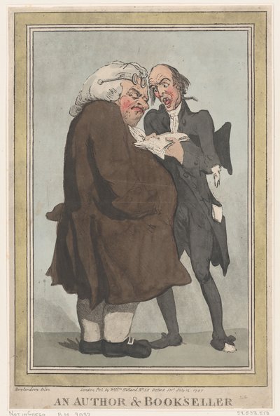 Un autor y un librero, 14 de julio de 1797 de Thomas Rowlandson