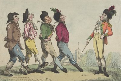 Una Lección Temprana de Marcha, 24 de diciembre de 1794 de Thomas Rowlandson