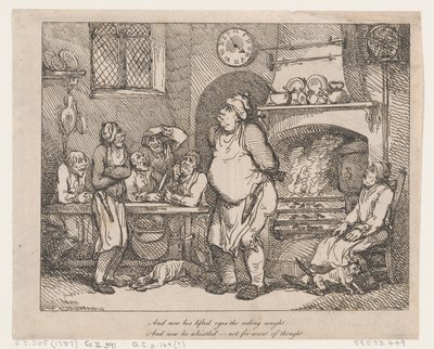 Y ahora sus ojos levantados buscaron el techo..., 1787 de Thomas Rowlandson