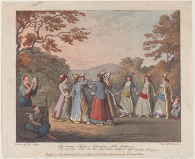 Tantas figuras, bailar propone, como olas ruedan en el mar, cuando la tormenta azota, 31 de julio de 1804 de Thomas Rowlandson
