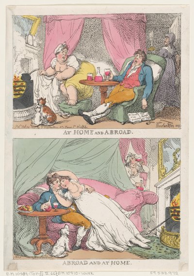 En casa y en el extranjero, en el extranjero y en casa, 28 de febrero de 1807 de Thomas Rowlandson