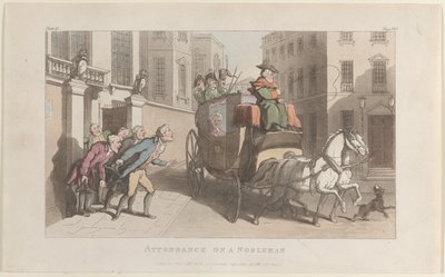 Asistencia a un noble, de El vicario de Wakefield, 1 de mayo de 1817 de Thomas Rowlandson
