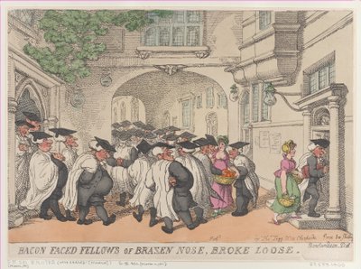 Compañeros de cara de tocino de Brazen Nose, sueltos de Thomas Rowlandson