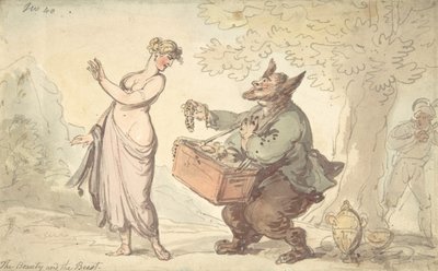 La Bella y la Bestia, siglo XVIII-XIX de Thomas Rowlandson.