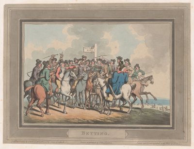 Apuestas [El poste de apuestas] de Thomas Rowlandson