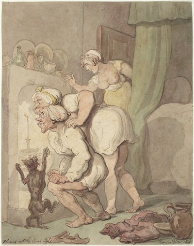 Apagar la vela de aceite de Thomas Rowlandson