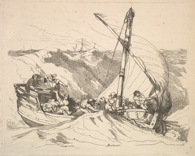 Barco en una tormenta en el mar, 1784-88 de Thomas Rowlandson