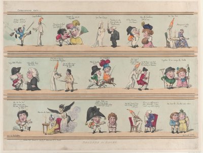 Bordes para habitaciones, Extravaganzas Placa 1 de Thomas Rowlandson