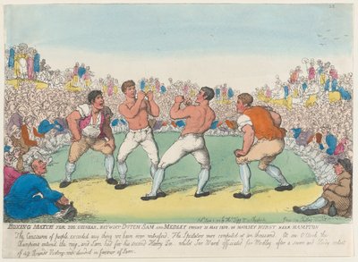 Combate de Boxeo por 200 Guineas, Entre Dutch Sam y Medley, Luchado el 31 de Mayo de 1810 de Thomas Rowlandson