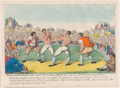 Combate de boxeo por 200 guineas, entre Dutch Sam y Medley, 31 de mayo de 1810 de Thomas Rowlandson