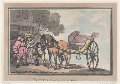 Chico trayendo el carruaje de un ciudadano, 1 de agosto de 1787 de Thomas Rowlandson