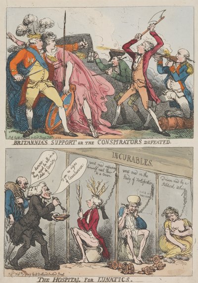 El apoyo de Britannia o la derrota de los conspiradores: el hospital para enfermos mentales de Thomas Rowlandson
