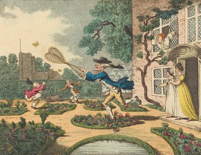 Caza de mariposas, 1806 de Thomas Rowlandson