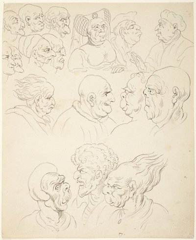 Cabezas caricaturizadas de Thomas Rowlandson