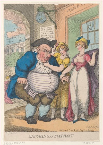 Cazando un elefante, 1 de marzo de 1812 de Thomas Rowlandson