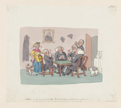 Académicos de Navidad jugando al whist de Thomas Rowlandson
