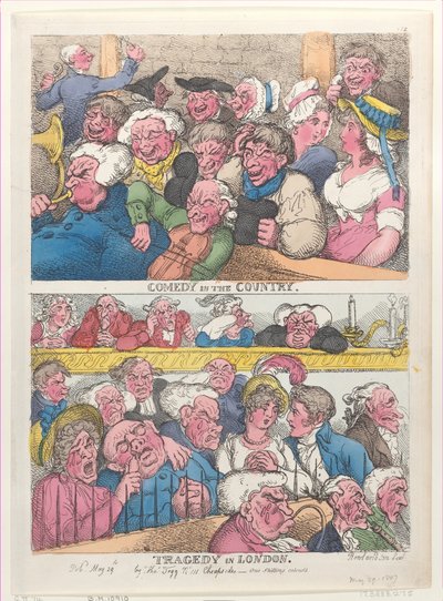 Comedia en el Campo, Tragedia en Londres, 29 de mayo de 1807 de Thomas Rowlandson