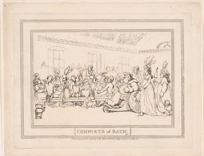 «Las delicias del baño», lámina 11 de Thomas Rowlandson