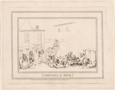 «Las delicias del baño», lámina 7 de Thomas Rowlandson