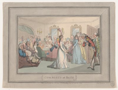 Comodidades de Bath, Placa 8, 6 de enero de 1798 de Thomas Rowlandson