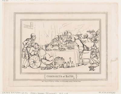 Las delicias de Bath, lámina 9 de Thomas Rowlandson