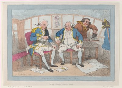 Comandantes en combate en el mar de Thomas Rowlandson