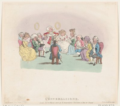 Conversación, 20 de marzo de 1803 de Thomas Rowlandson