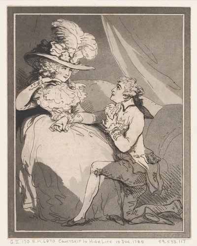 Cortejo en la alta sociedad, 15 de diciembre de 1785 de Thomas Rowlandson