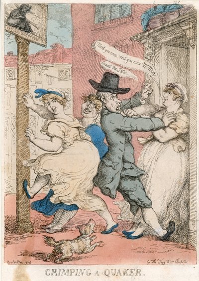 Reclutando a un cuáquero de Thomas Rowlandson