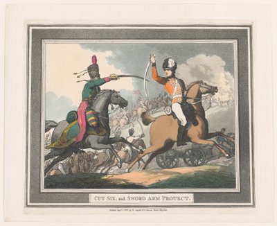 Corte Seis, y Protección del Brazo de la Espada, 1 de septiembre de 1798 de Thomas Rowlandson